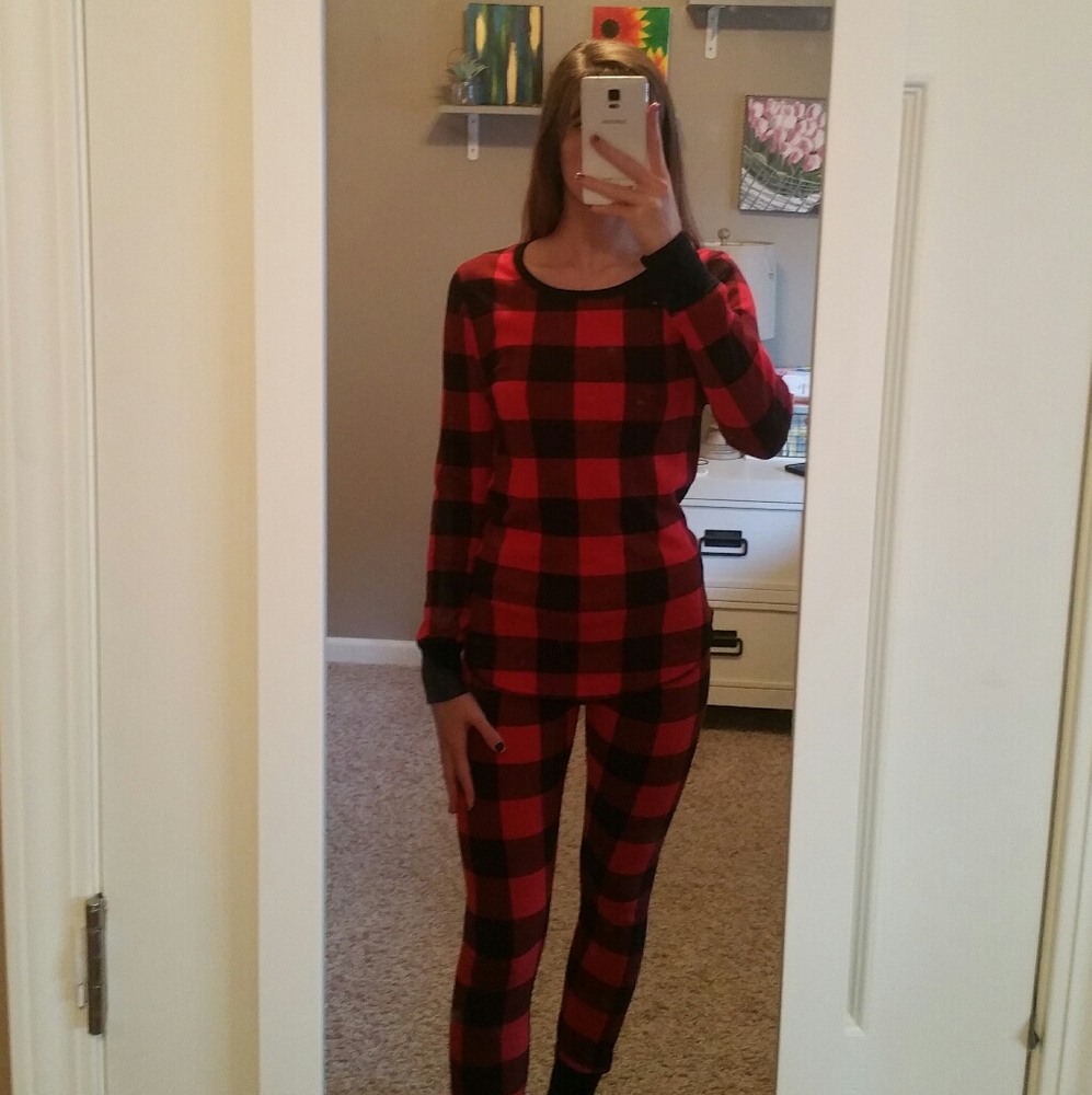 Red and black flannel Christmas pj set